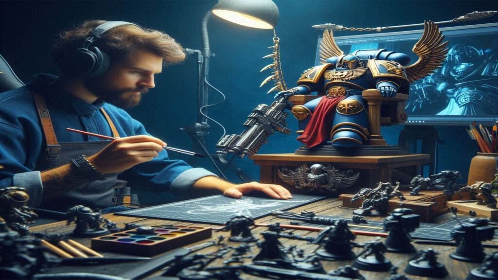 An imaginary image of artificial intelligence inspired by Expert Interview: Insights from Warhammer 40k Artists on Creating Displate Textra Designs 