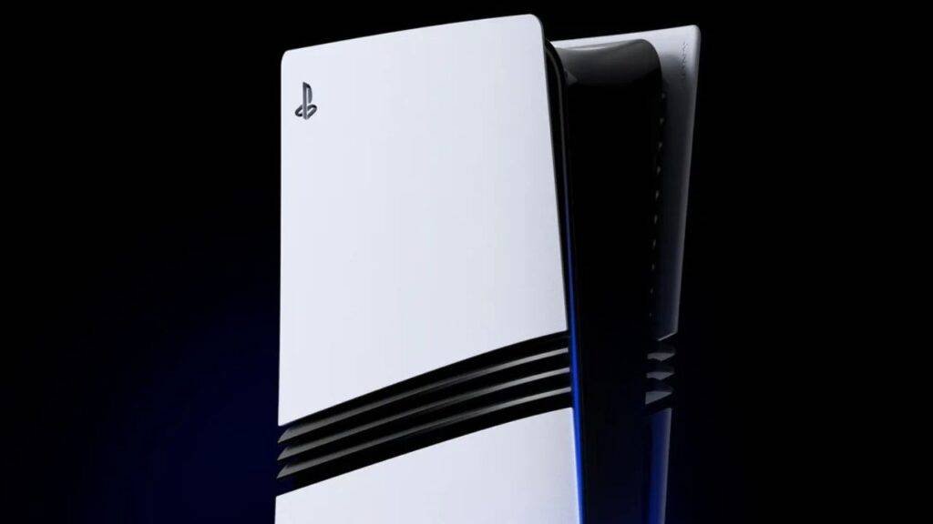 PS5 Pro console like Ghost of Yotei edition showing brushed metal vents and sculpted body